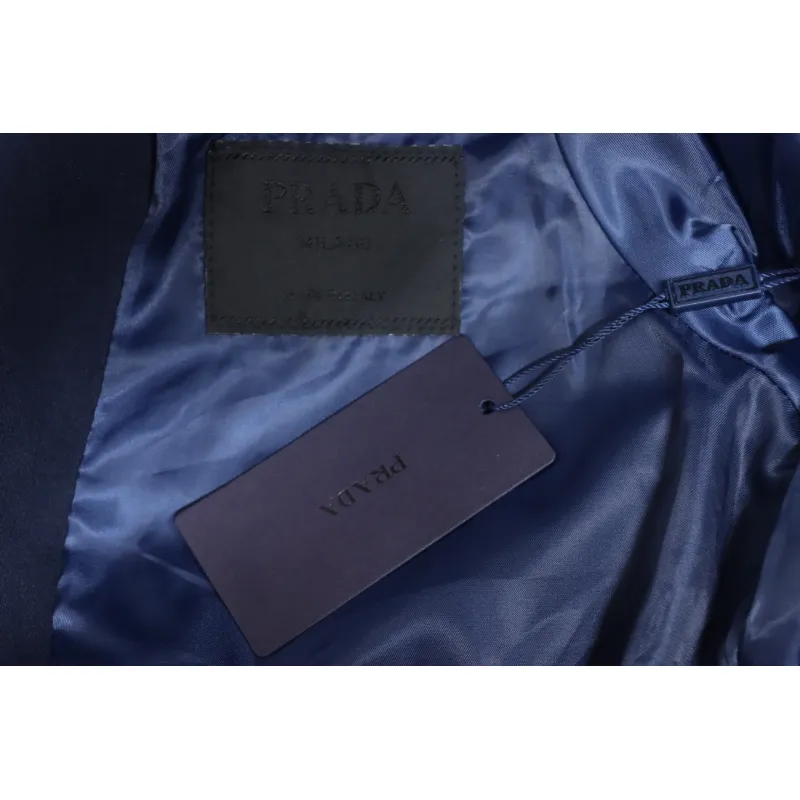 Prada 24FW Canvas Grain Padded Baseball Jacket