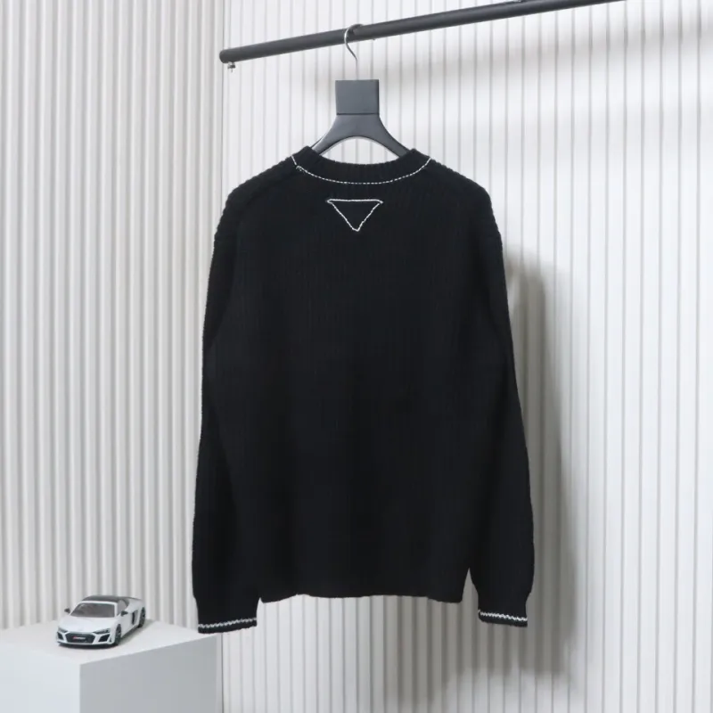 Prada 24FW Chunky White Crew Neck Sweater