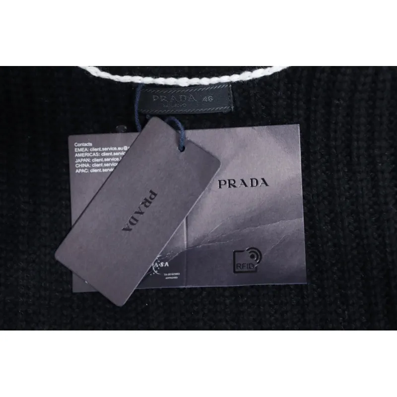 Prada 24FW Chunky White Crew Neck Sweater