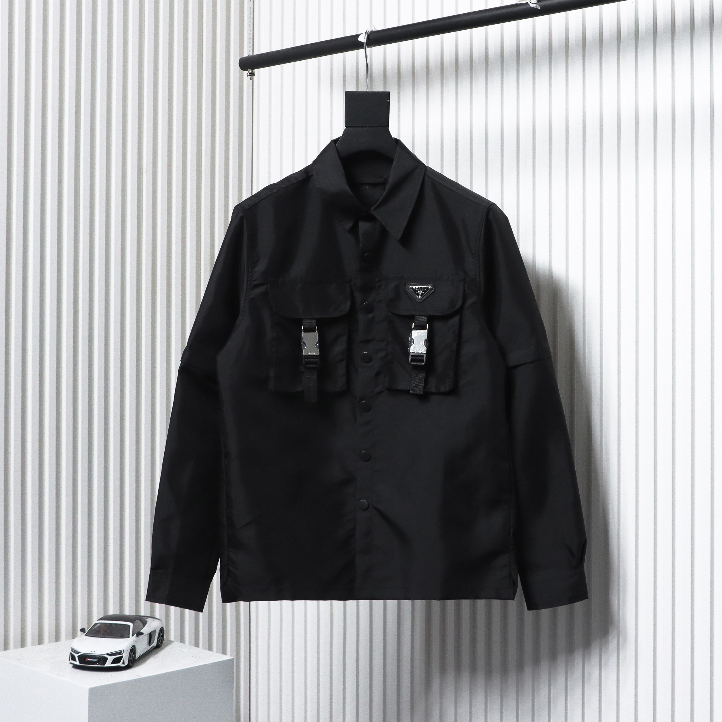 Prada 24Fw Detachable Heavy Nylon Work Jacket