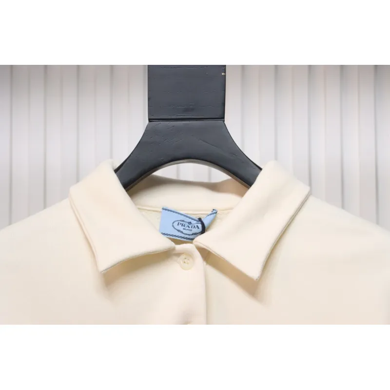 Prada 24Fw Distressed Logo Print Lapel Hoodie