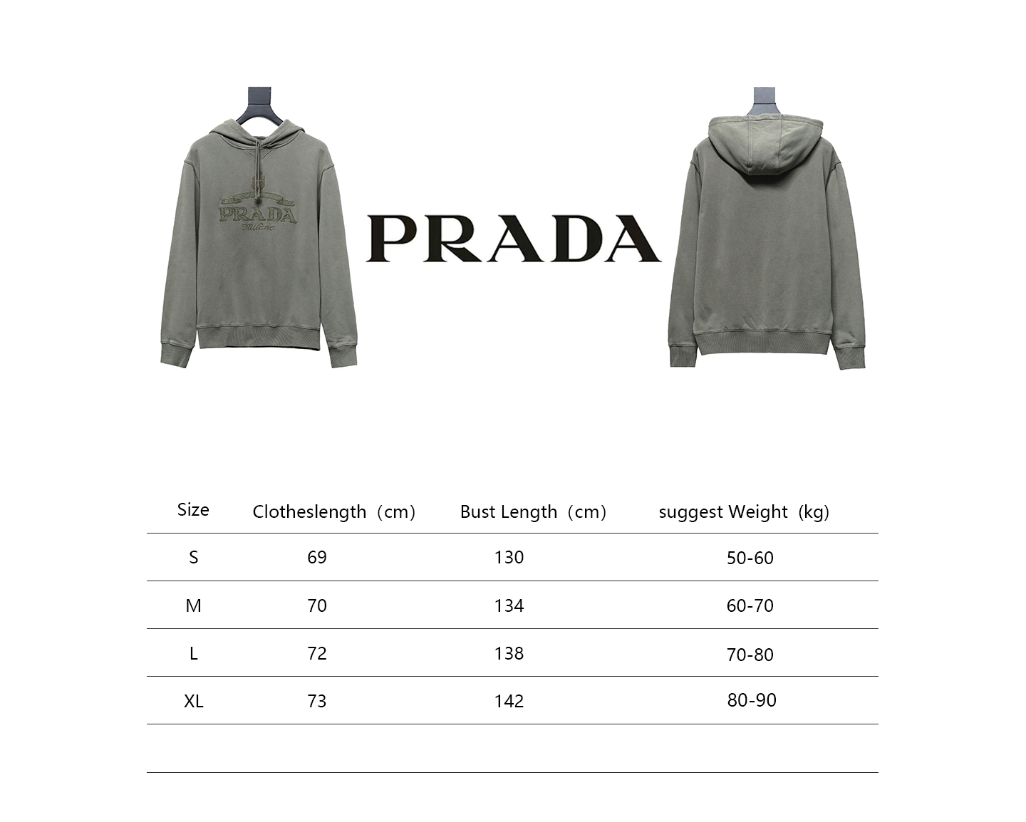 Prada 24Fw Medal Letters Applique Hooded Hoodie