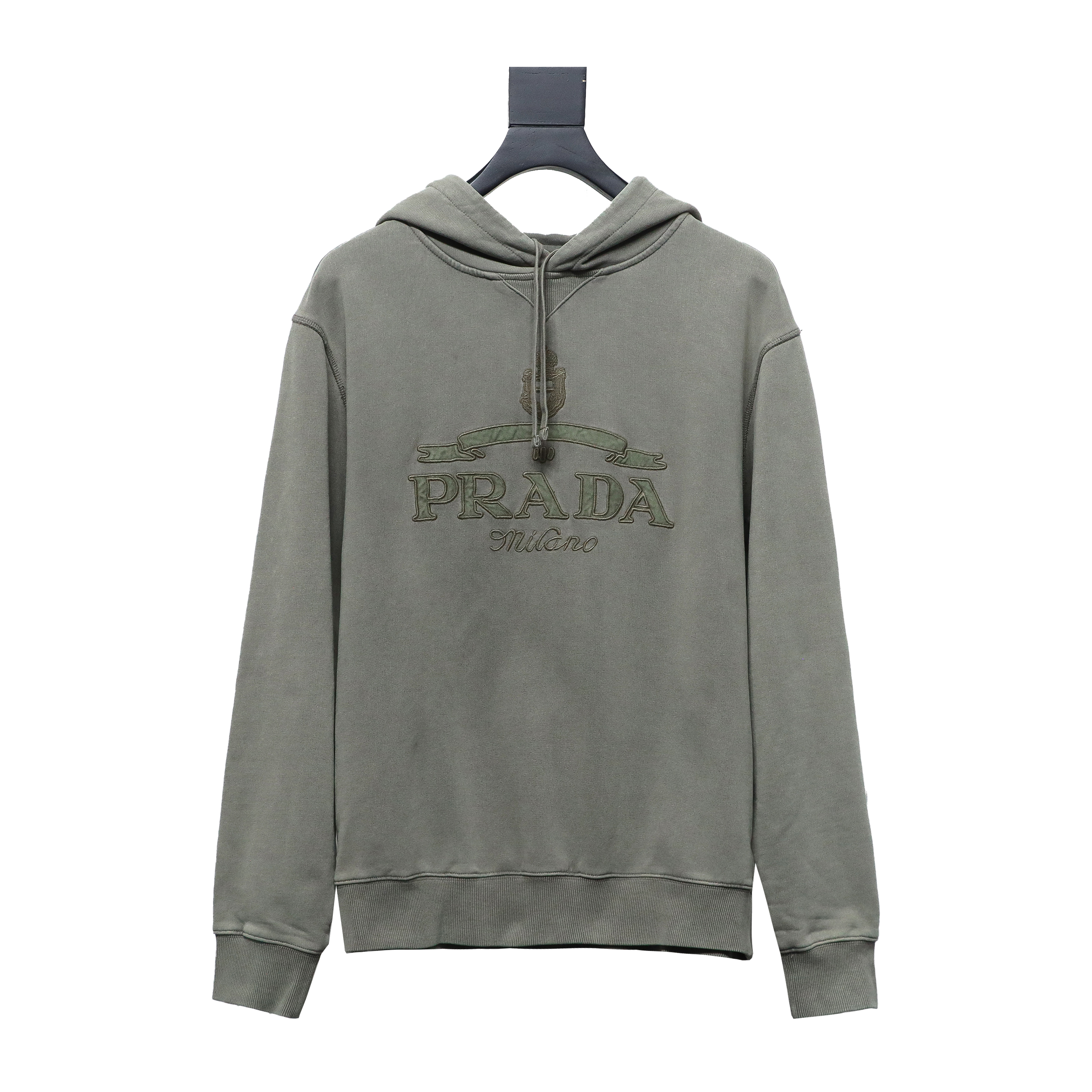 Prada 24Fw Medal Letters Applique Hooded Hoodie