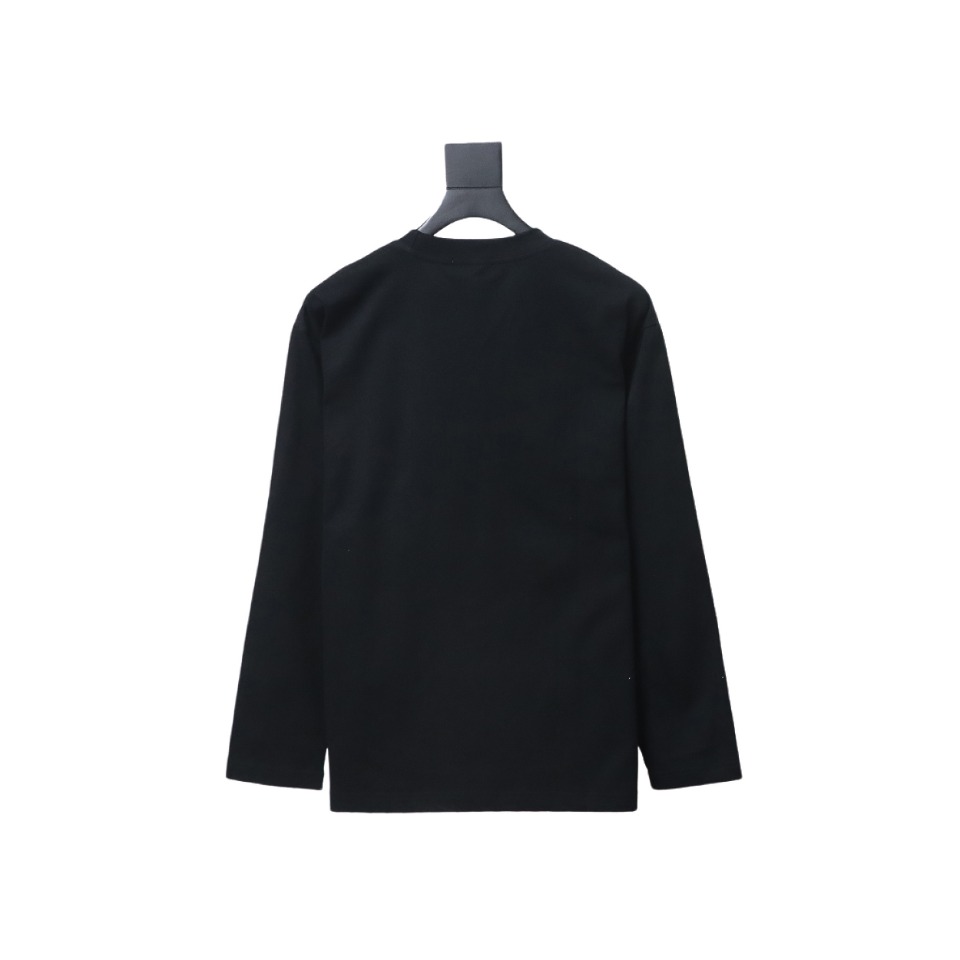 Prada 24Fw Pocket Triangle Metal Logo Long Sleeve T-shirt Black