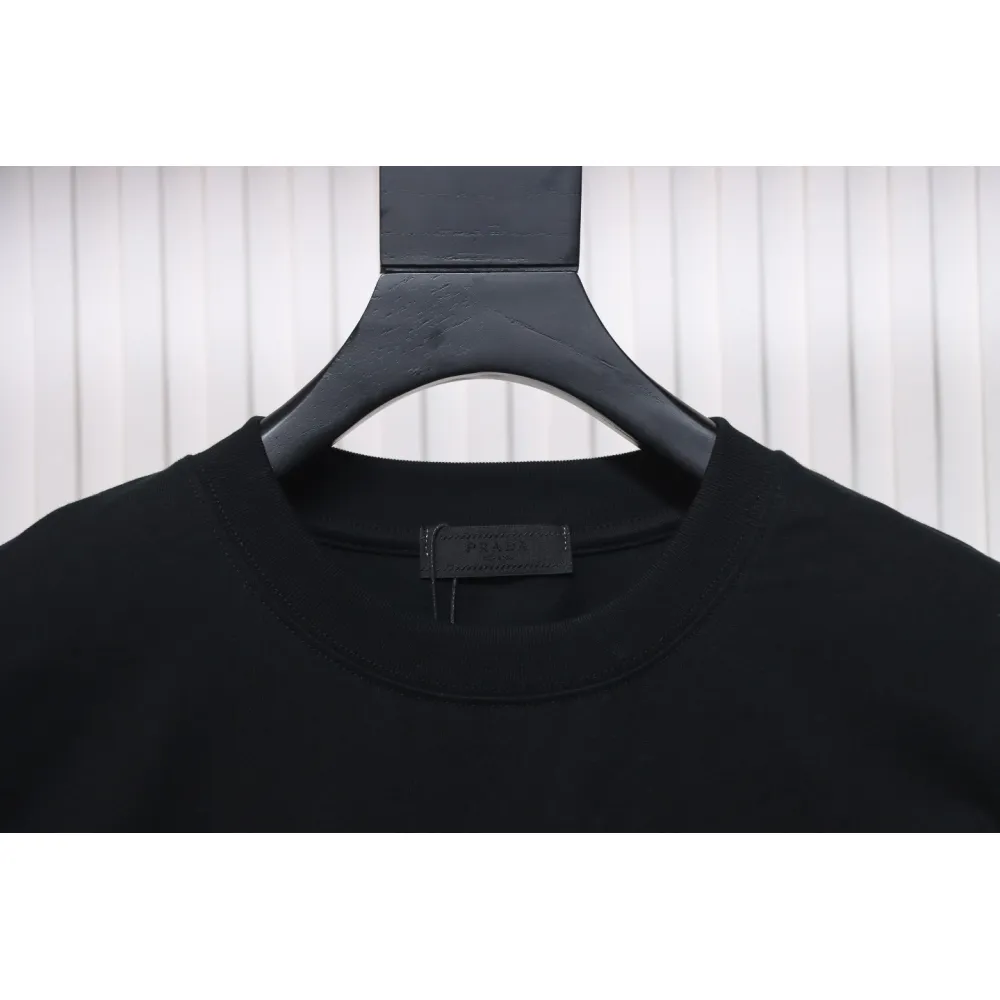 Prada 24Fw Pocket Triangle Metal Logo Long Sleeve T-shirt Black