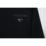 Prada 24Fw Pocket Triangle Metal Logo Long Sleeve T-shirt Black
