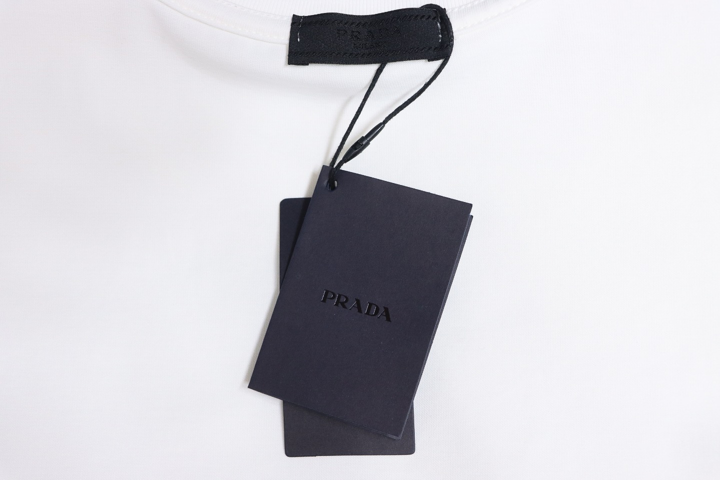 Prada 24Fw Pocket Triangle Metal Logo Long Sleeve T-shirt White