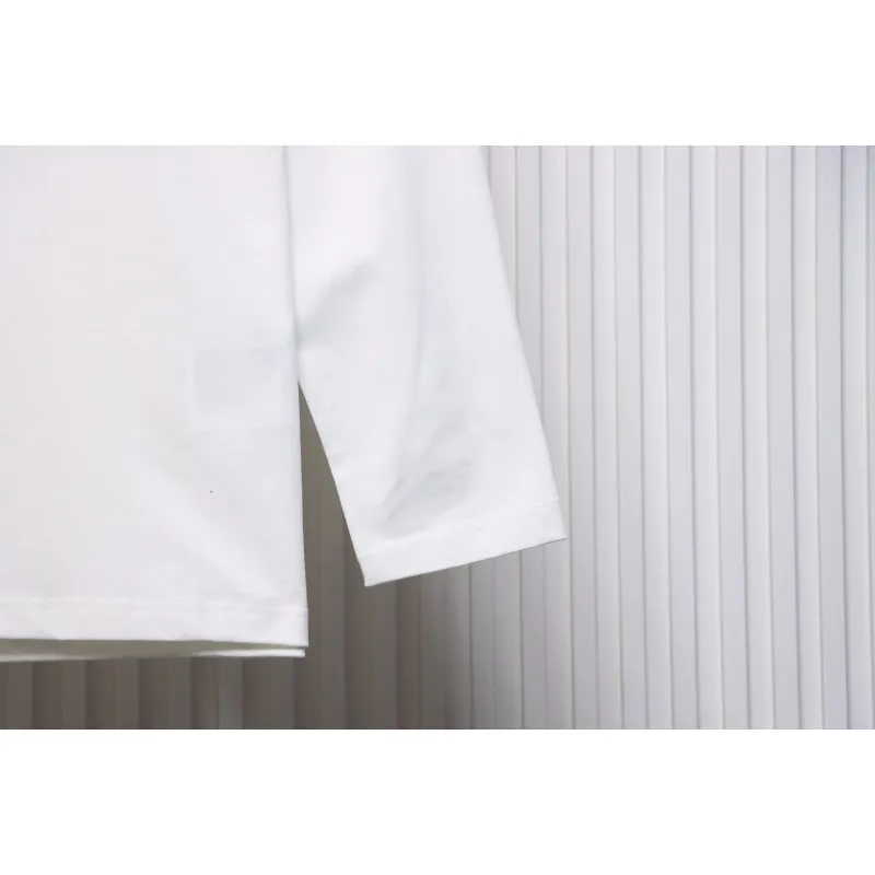 Prada 24Fw Pocket Triangle Metal Logo Long Sleeve T-shirt White