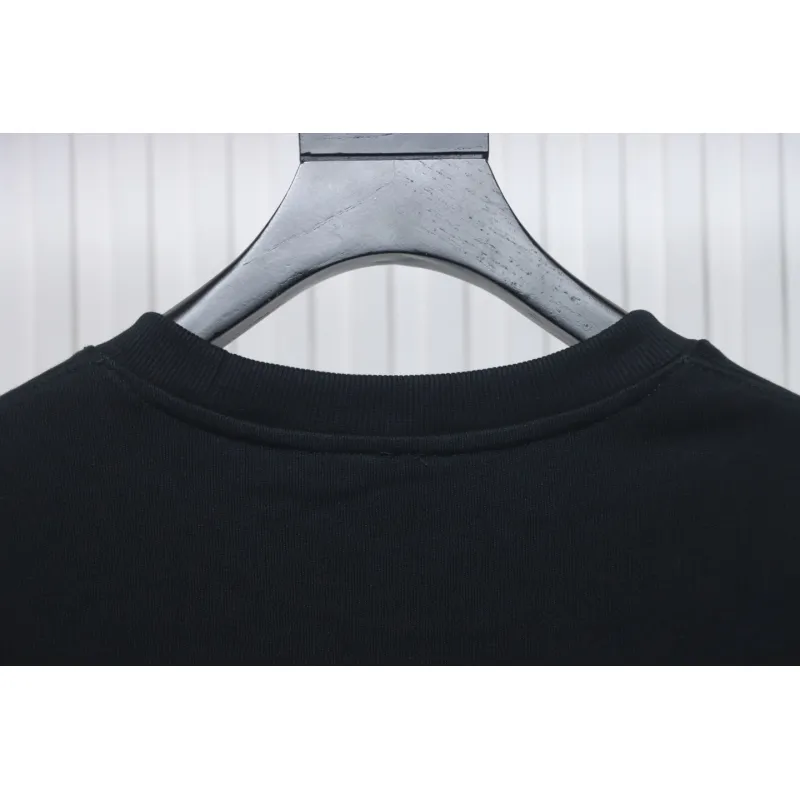 Prada 24Fw Small Letters on Chest Round Neck Hoodie Black