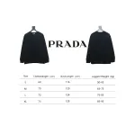 Prada 24Fw Small Letters on Chest Round Neck Hoodie Black