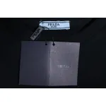 Prada 24Fw Small Letters on Chest Round Neck Hoodie Black