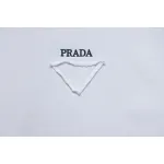 Prada 24Fw Small Letters on Chest Round Neck Hoodie White