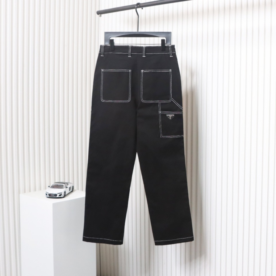 Prada 24FW Triangle Logo Denim Pants