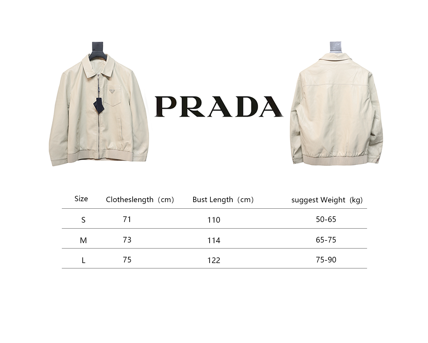 Prada 24Fw Triangle Logo Leather Jacket Beige
