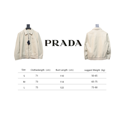 Prada 24Fw Triangle Logo Leather Jacket Beige 02