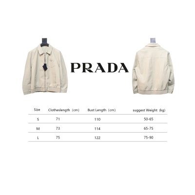 Prada 24Fw Triangle Logo Leather Jacket Beige 02