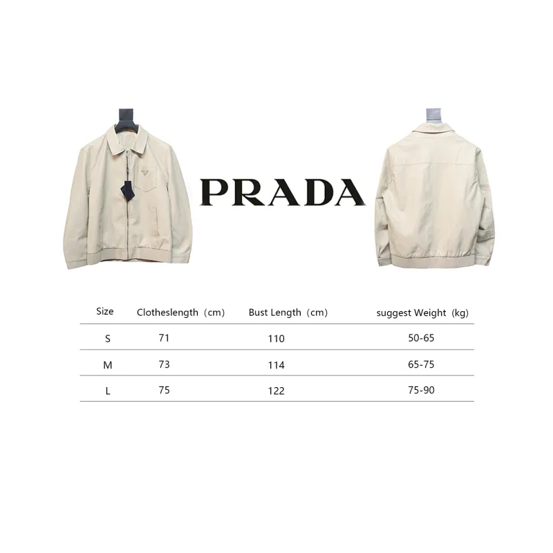 Prada 24Fw Triangle Logo Leather Jacket Beige