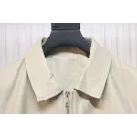 Prada 24Fw Triangle Logo Leather Jacket Beige