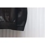 Prada 24Fw Triangle Logo Leather Jacket Black