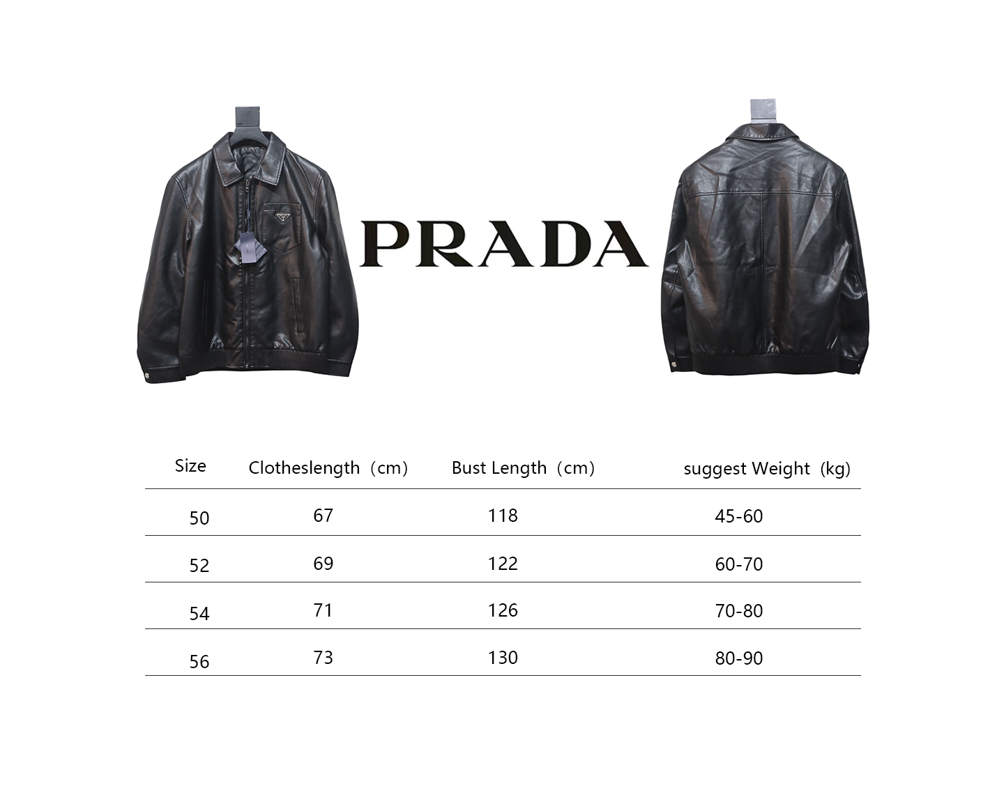 Prada 24Fw Triangle Logo Leather Jacket Black