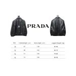 Prada 24Fw Triangle Logo Leather Jacket Black