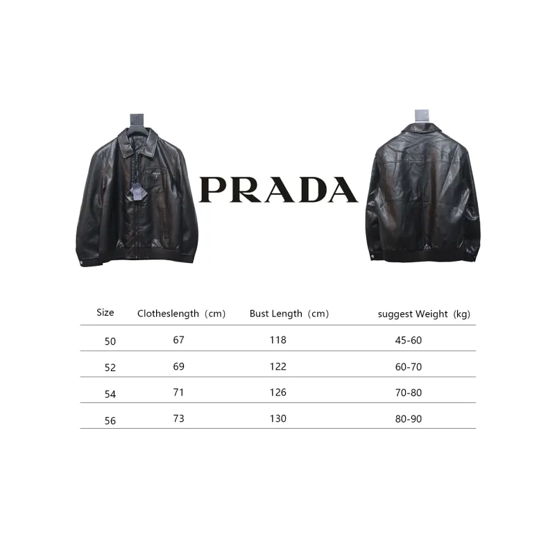 Prada 24Fw Triangle Logo Leather Jacket Black