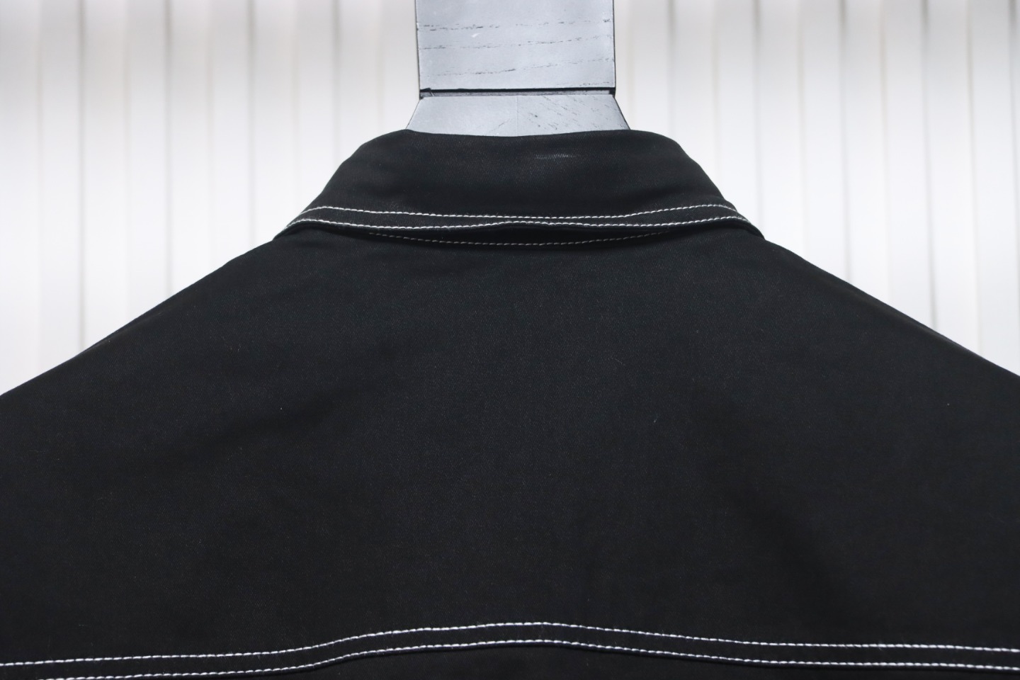 Prada 24FW Triangle Logo White Line Denim Jacket