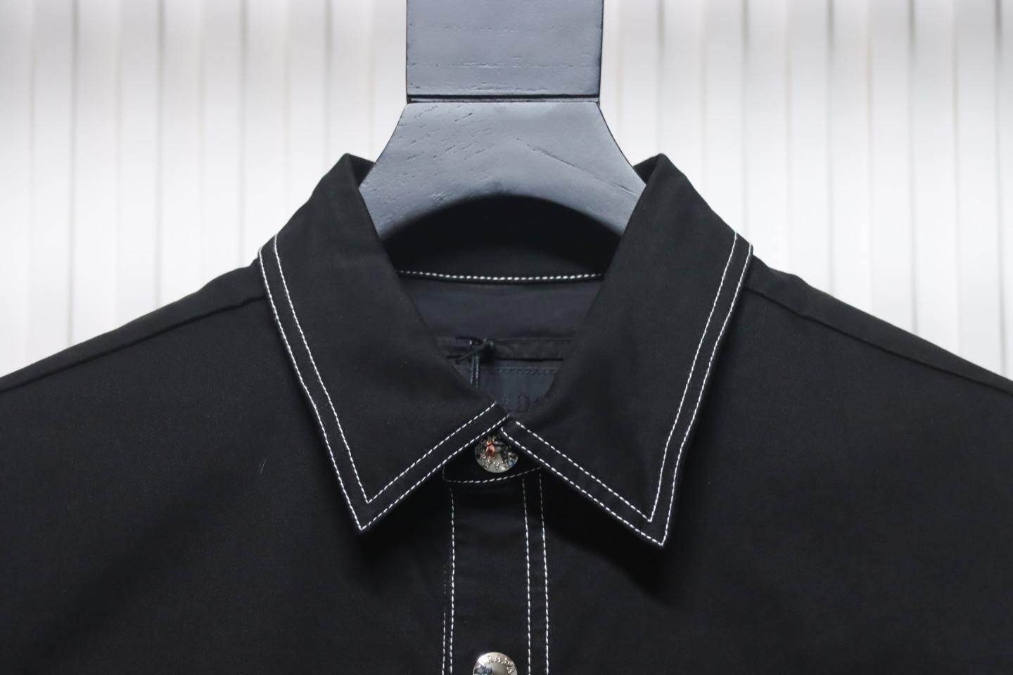 Prada 24FW Triangle Logo White Line Denim Jacket