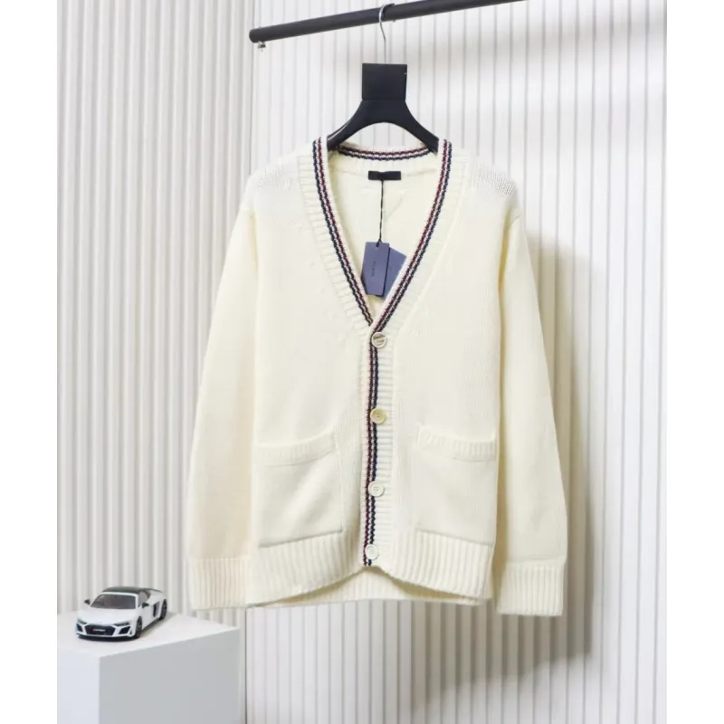 Prada 24FW Wool Striped Knit Cardigan