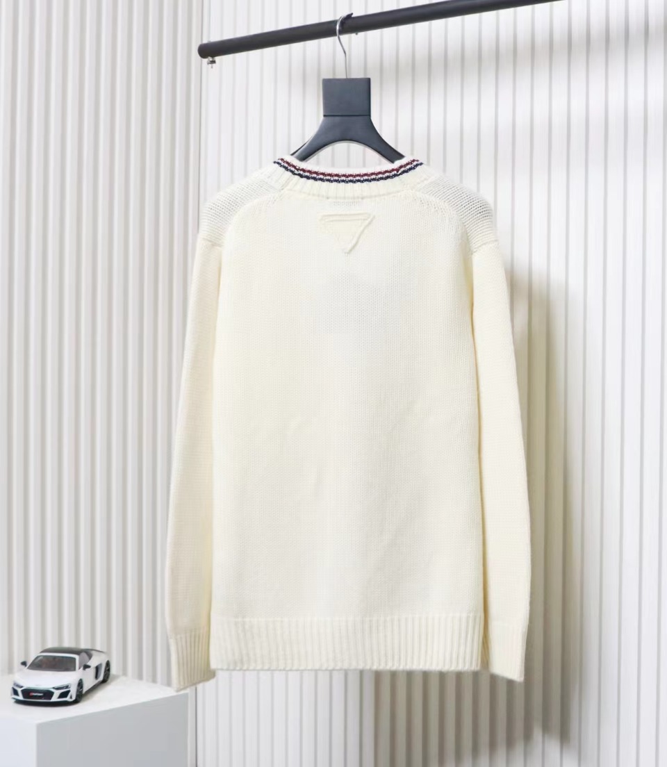 Prada 24FW Wool Striped Knit Cardigan