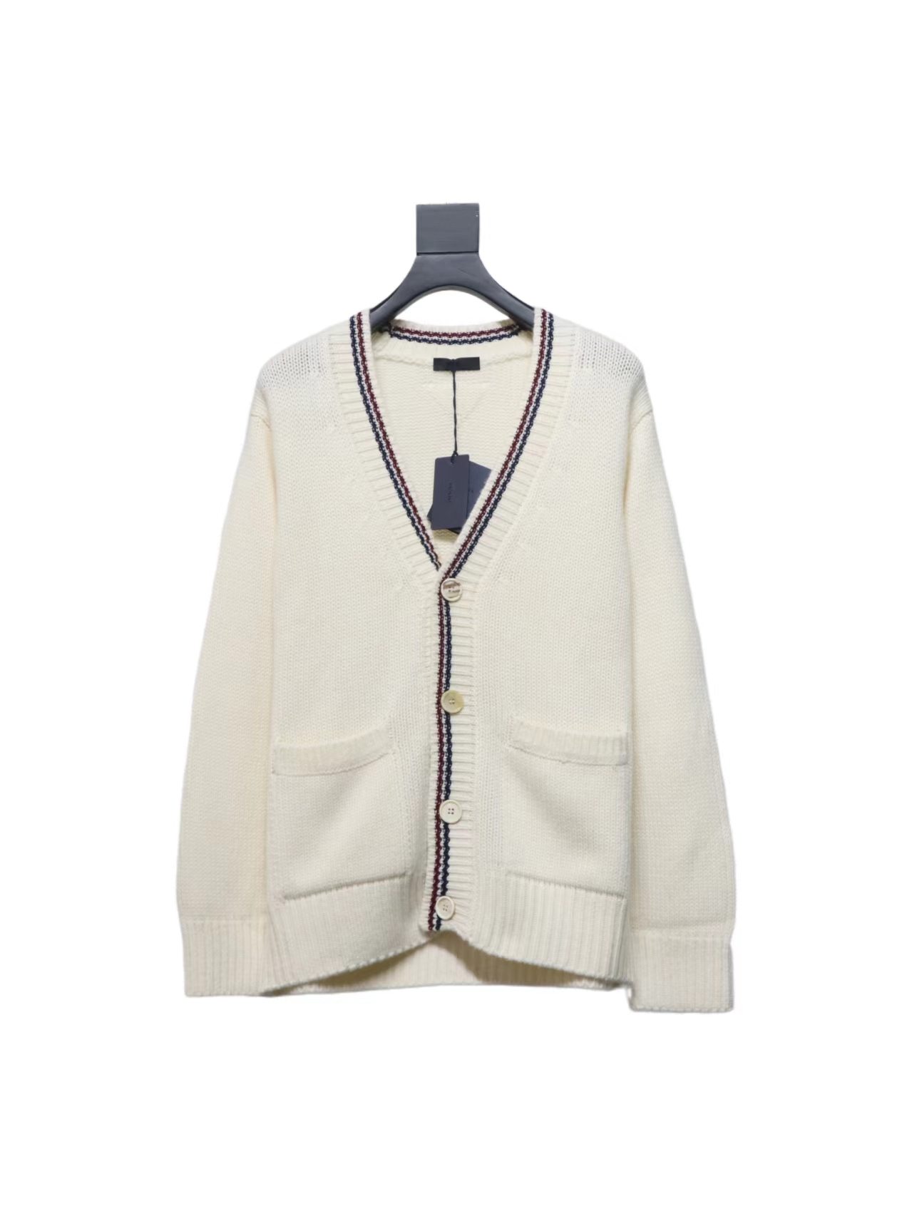 Prada 24FW Wool Striped Knit Cardigan