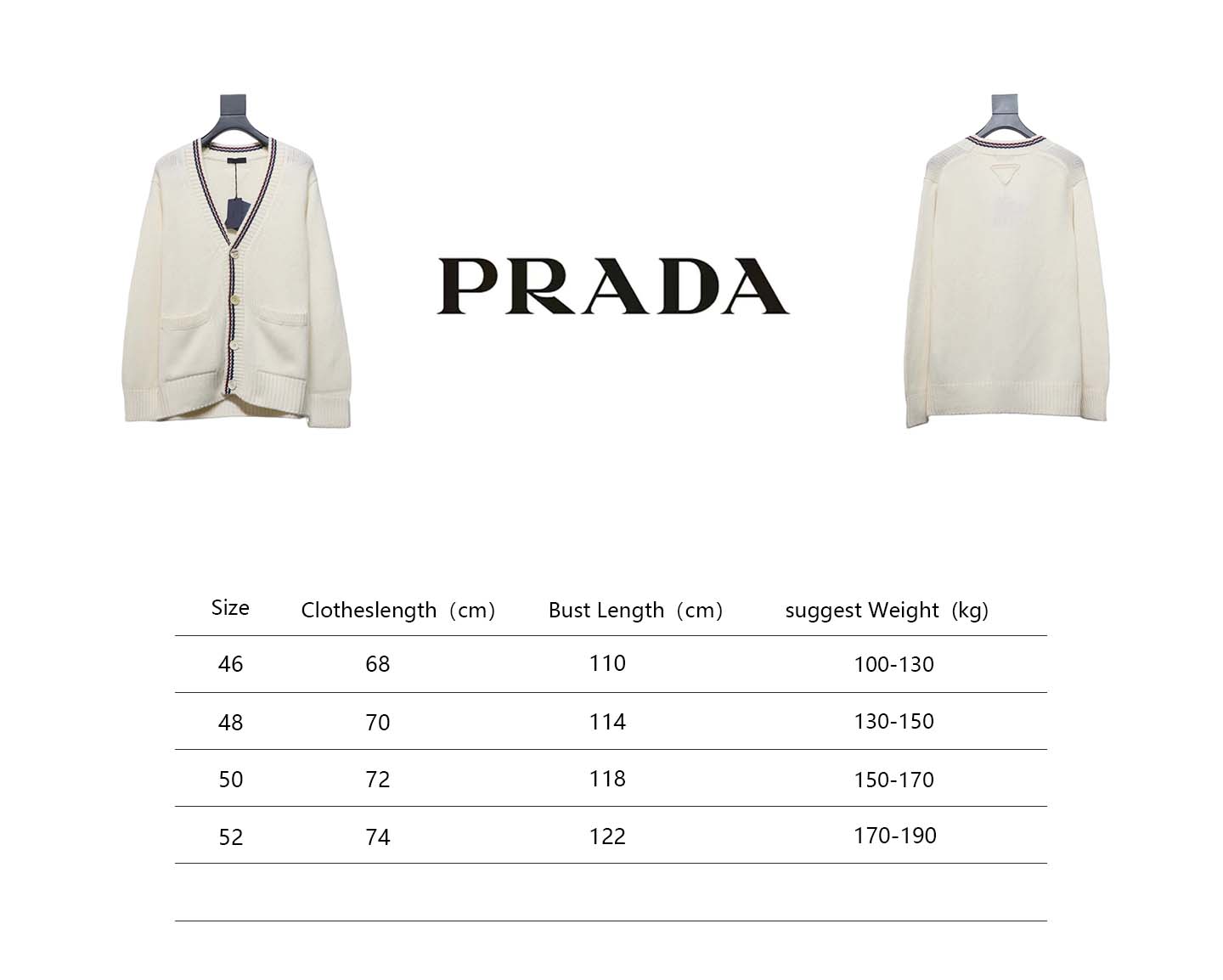 Prada 24FW Wool Striped Knit Cardigan