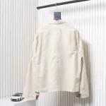 Prada 24SS Chambray Pocket Long Sleeve Shirt Jacket Beige