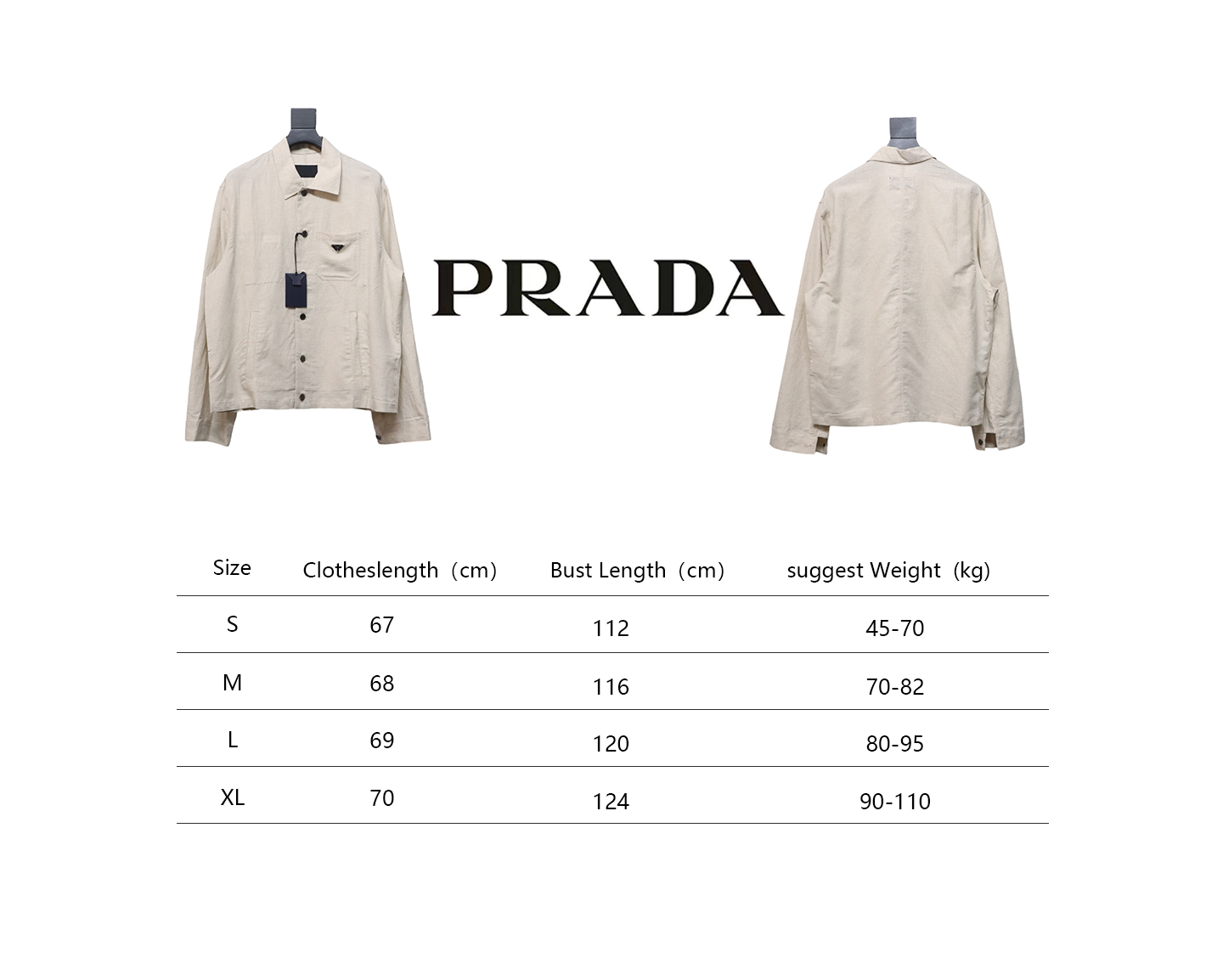 Prada 24SS Chambray Pocket Long Sleeve Shirt Jacket Beige