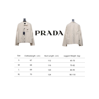 Prada 24SS Chambray Pocket Long Sleeve Shirt Jacket Beige 02