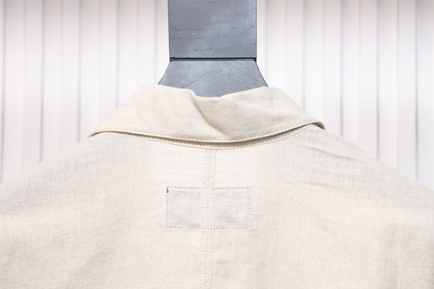 Prada 24SS Chambray Pocket Long Sleeve Shirt Jacket Beige