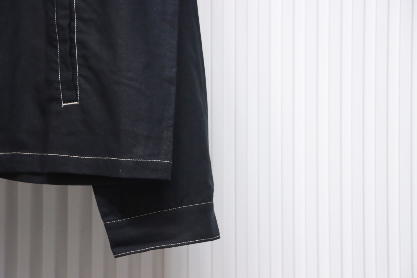 Prada 24SS Chambray Pocket Long Sleeve Shirt Jacket Black