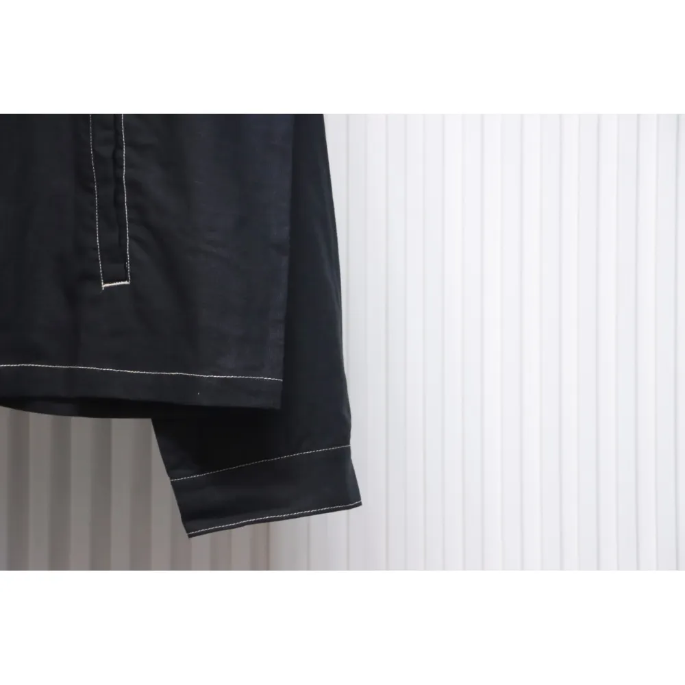 Prada 24SS Chambray Pocket Long Sleeve Shirt Jacket Black