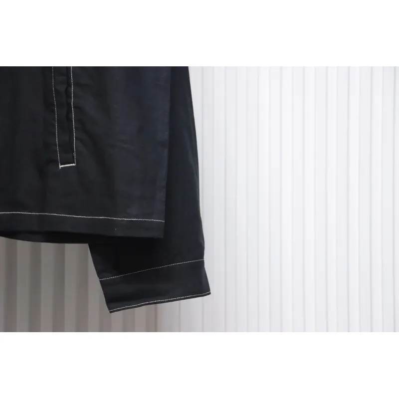 Prada 24SS Chambray Pocket Long Sleeve Shirt Jacket Black