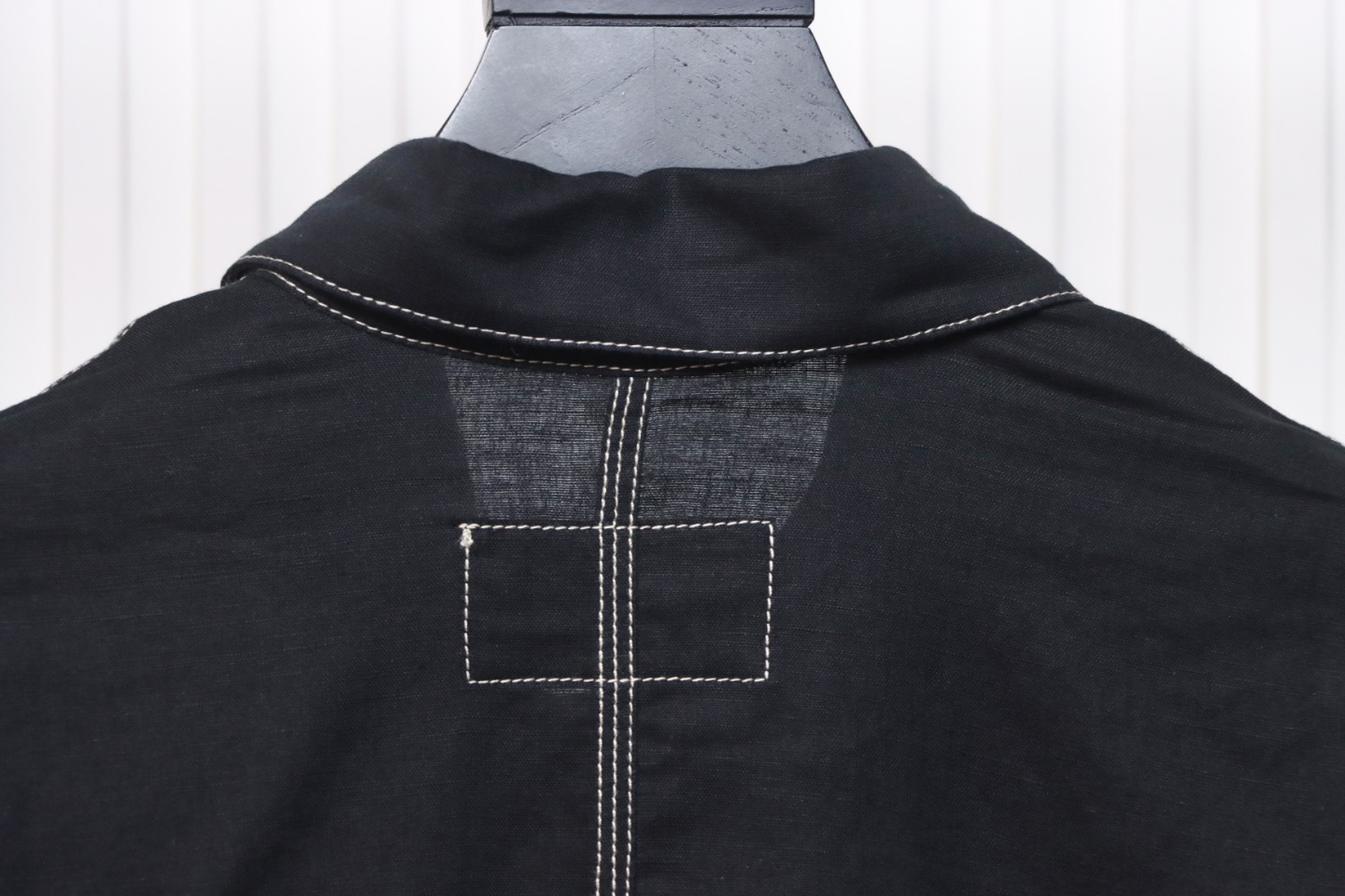 Prada 24SS Chambray Pocket Long Sleeve Shirt Jacket Black