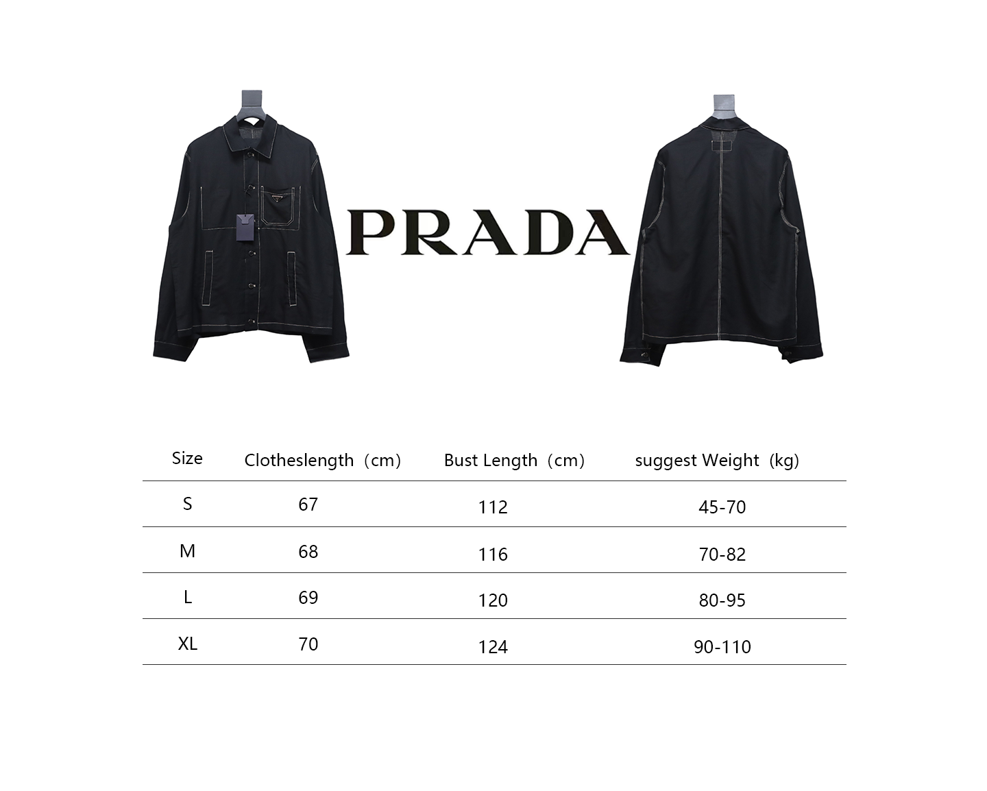 Prada 24SS Chambray Pocket Long Sleeve Shirt Jacket Black
