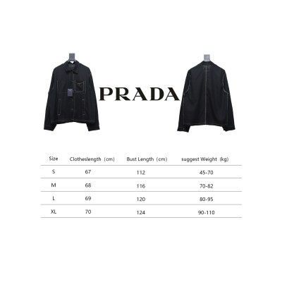 Prada 24SS Chambray Pocket Long Sleeve Shirt Jacket Black 02