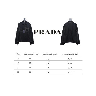 Prada 24SS Chambray Pocket Long Sleeve Shirt Jacket Black 02