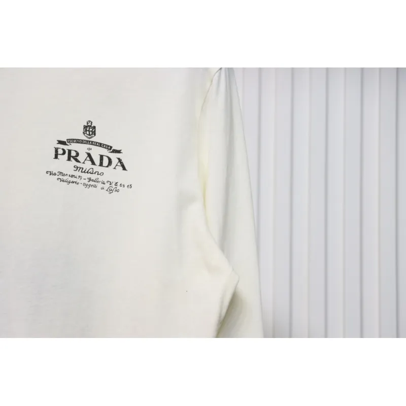 Prada 24ss Classic Logo Print Long Sleeve T-shirt