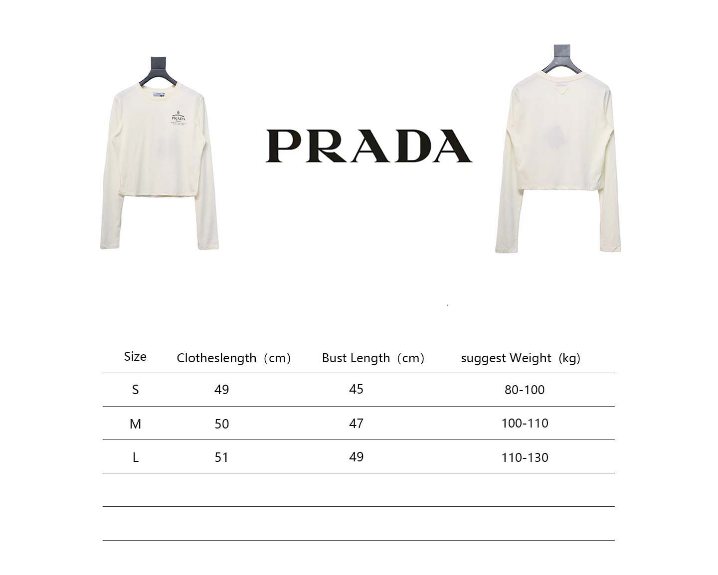 Prada 24ss Classic Logo Print Long Sleeve T-shirt