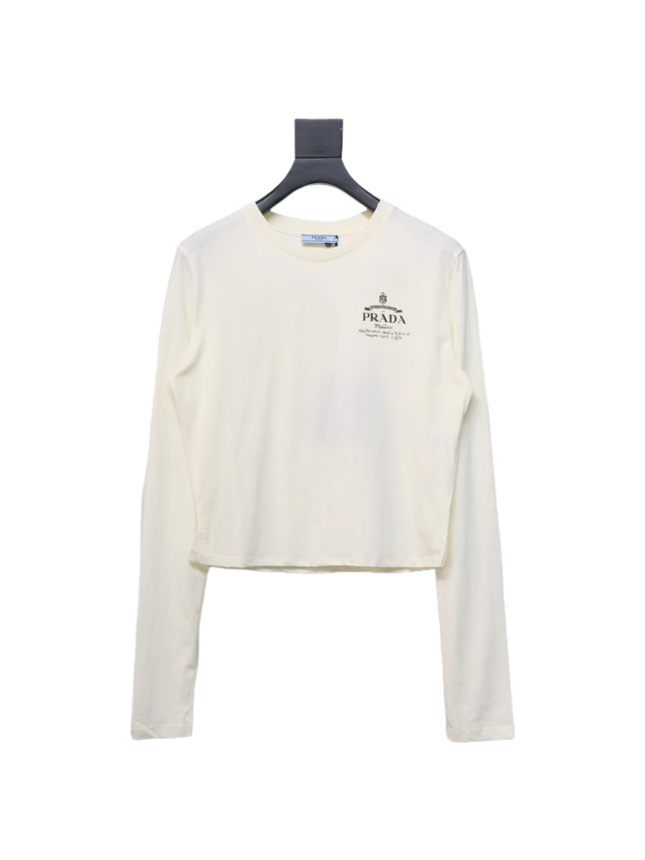 Prada 24ss Classic Logo Print Long Sleeve T-shirt