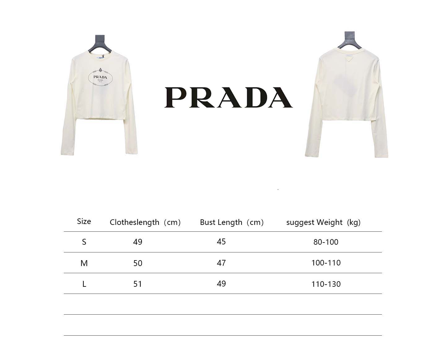 Prada 24ss Classic Logo Print Long Sleeve T-shirt 