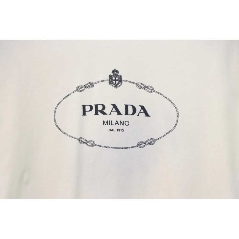 Prada 24ss Classic Logo Print Long Sleeve T-shirt 