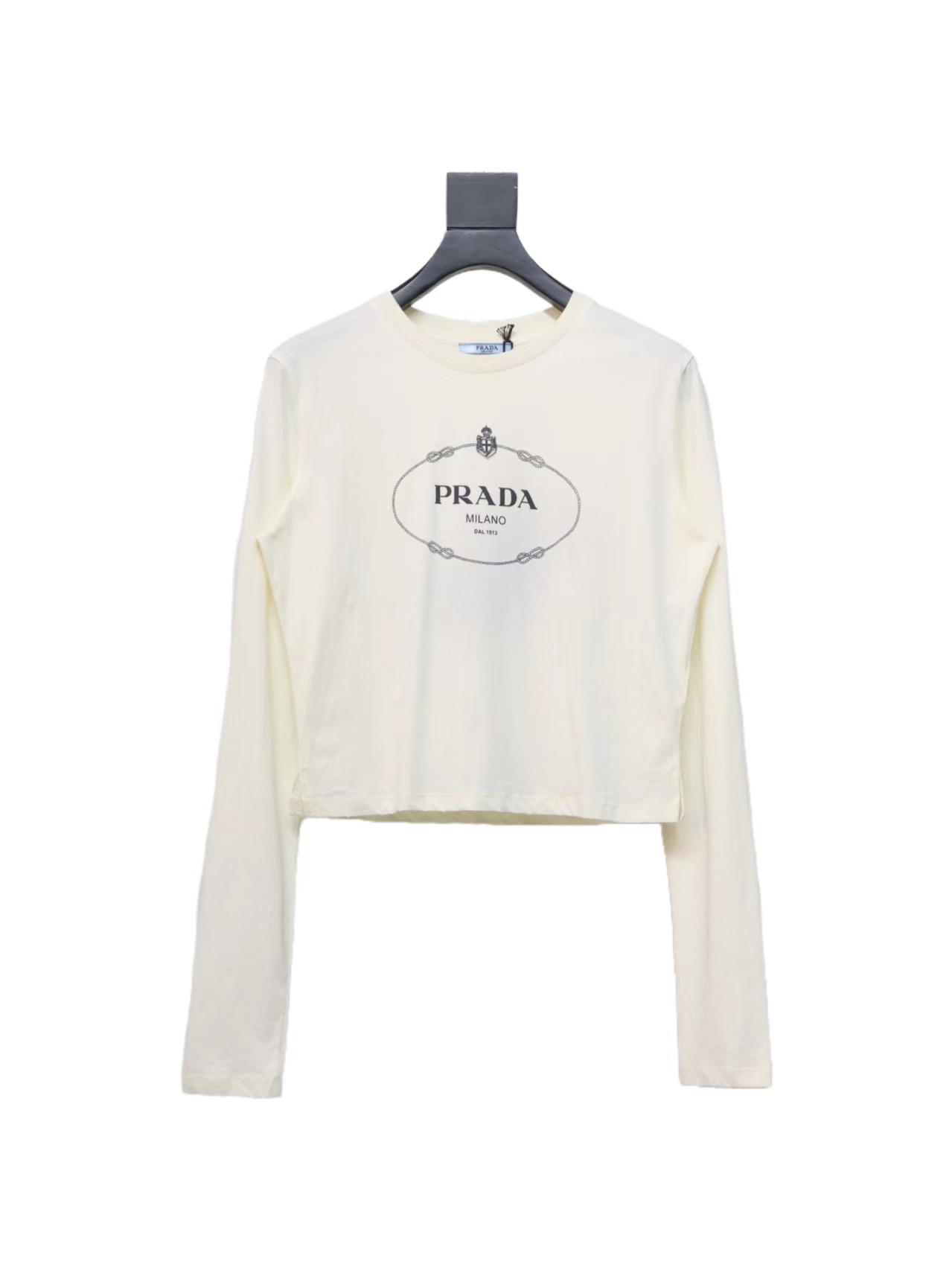 Prada 24ss Classic Logo Print Long Sleeve T-shirt 