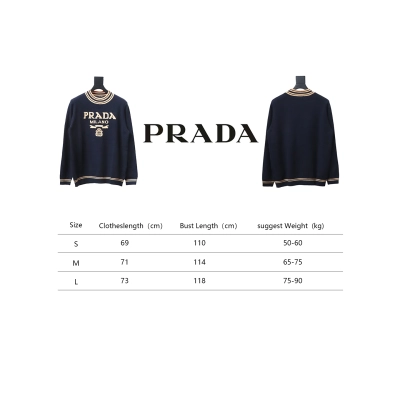 Prada 24ss Contrast Color Knitted Crew Neck Sweater 02